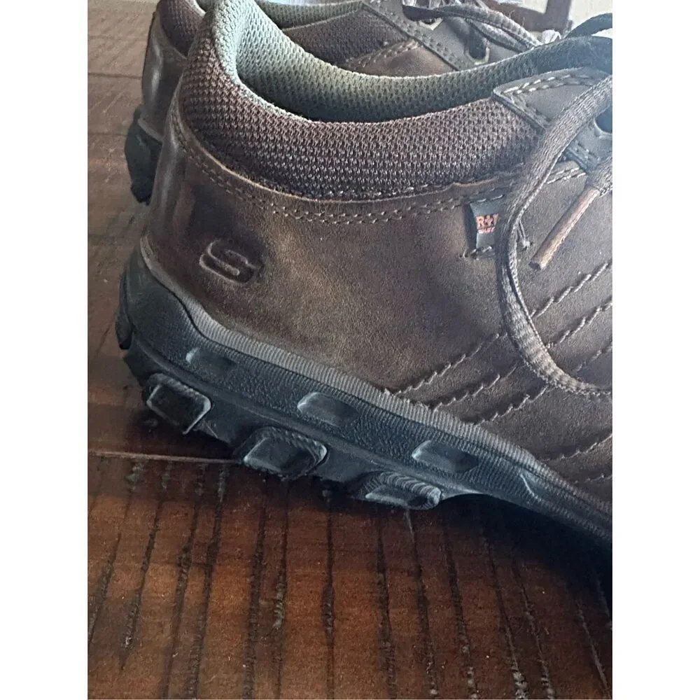 Skechers relaxed memory foam Oxford sneaker brown leather 9